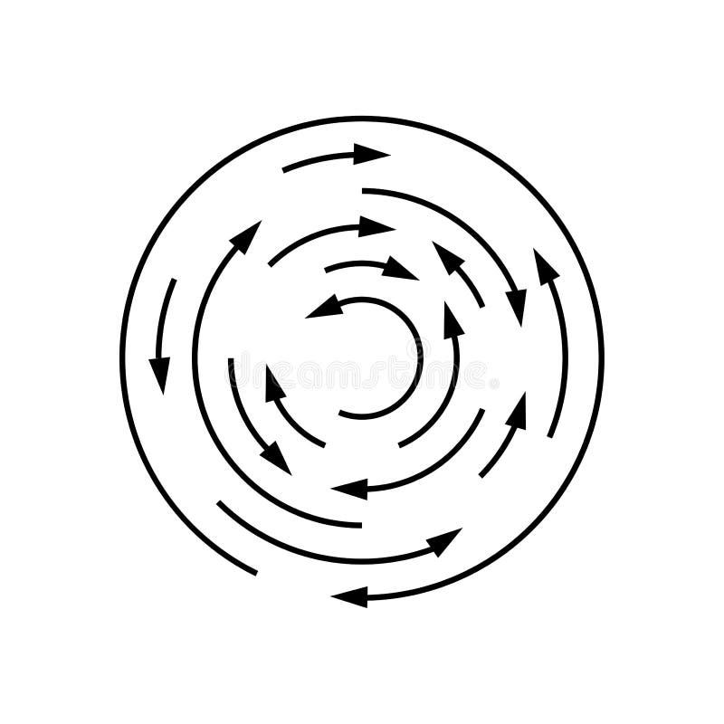 Abstract arrow spiral. Abstract motion lines. Vector illustration. Stock image.