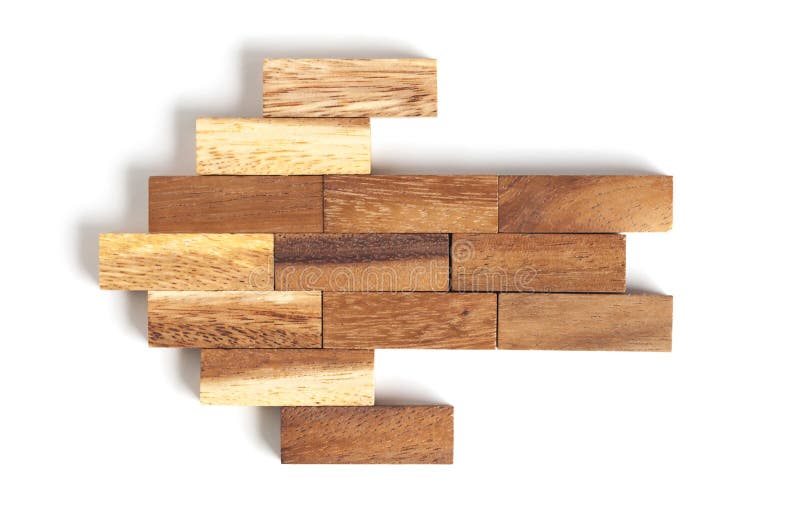 Abstract arrow wood block. stock image