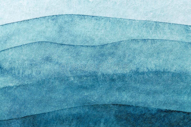 Abstract art background navy blue colors. Watercolor painting on canvas with turquoise pattern of sea waves royalty free stock photos