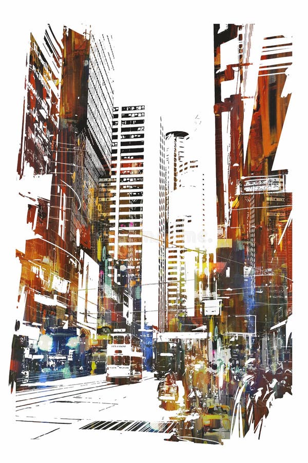 Abstract art of cityscape