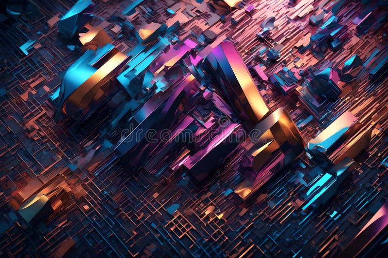 Abstract art featuring a swirling mixture of RGB colors intertwining and blending over a dark background. Dynamic and vibrant stock illustration