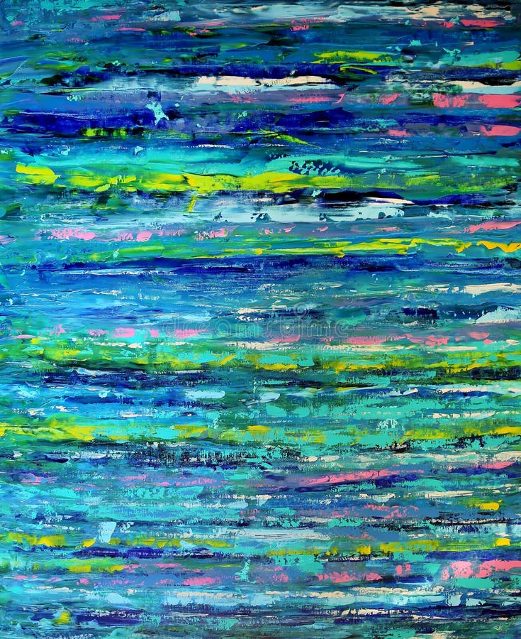 Abstract Art Painting with Acrylic Colors Stock Illustration