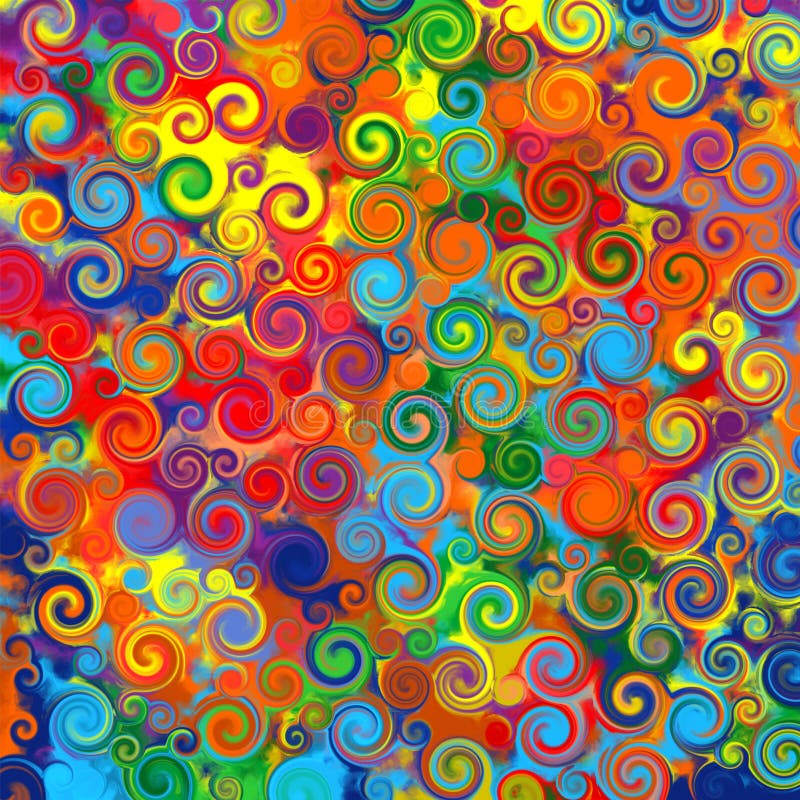 Abstract art rainbow circles swirl colorful pattern music grunge background