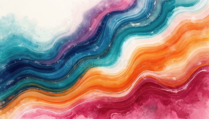 Abstract art shows vibrant colorful waves flowing. Fluid lines flow across background creating dynamic pattern. Bright paint texture modern, creative design. Aesthetic wallpaper offers. Dynamic colour stock images, royalty-free photos and pictures
