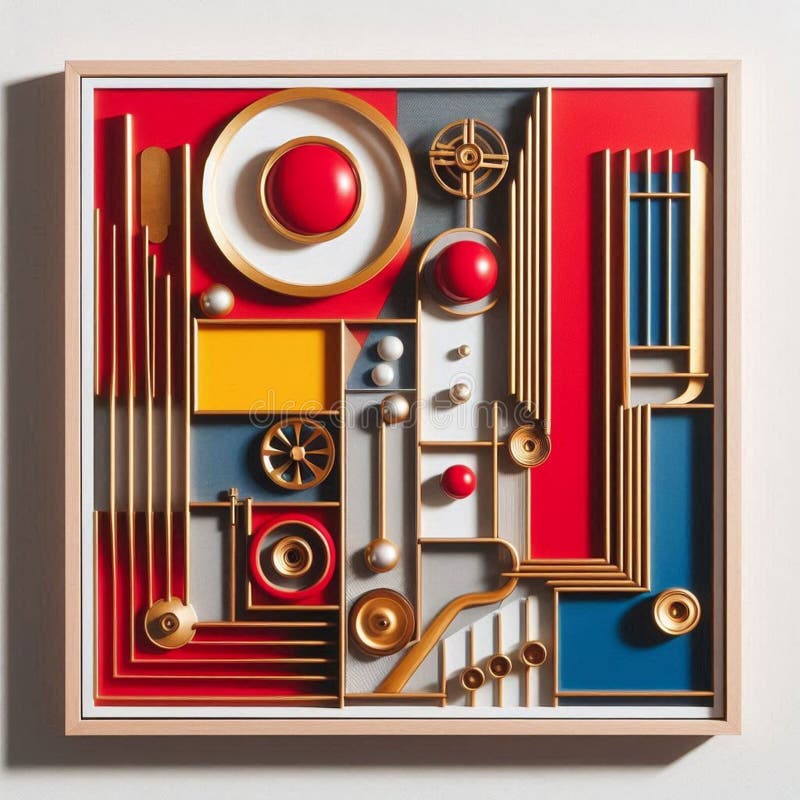 Abstract art using visual language of shape, form, color and line to create a imaginative composition royalty free stock photo