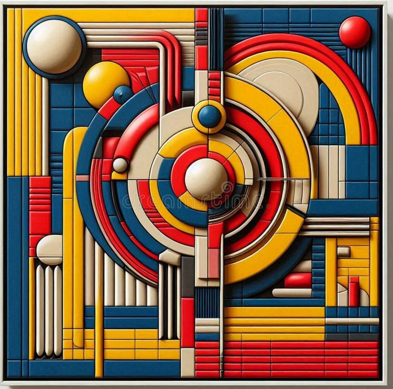 Abstract art using visual language of shape, form, color and line to create a imaginative composition royalty free stock photo