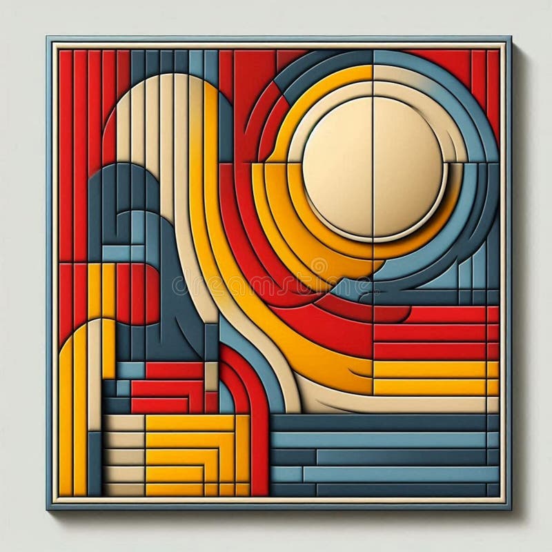 Abstract art using visual language of shape, form, color and line to create a imaginative composition royalty free stock photography