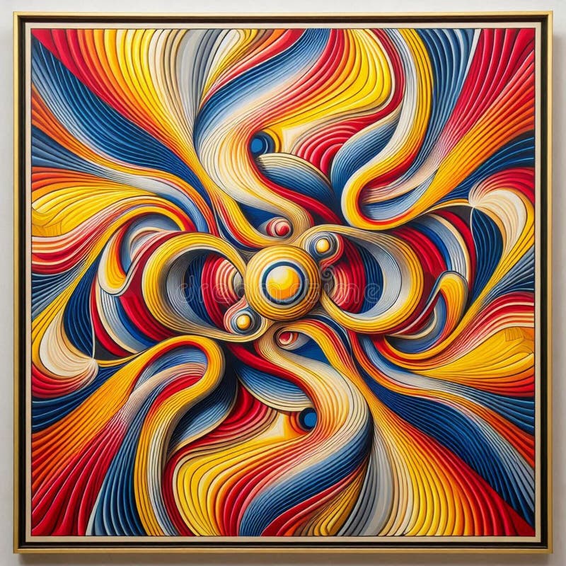 Abstract art using visual language of shape, form, color and line to create a imaginative composition stock photo