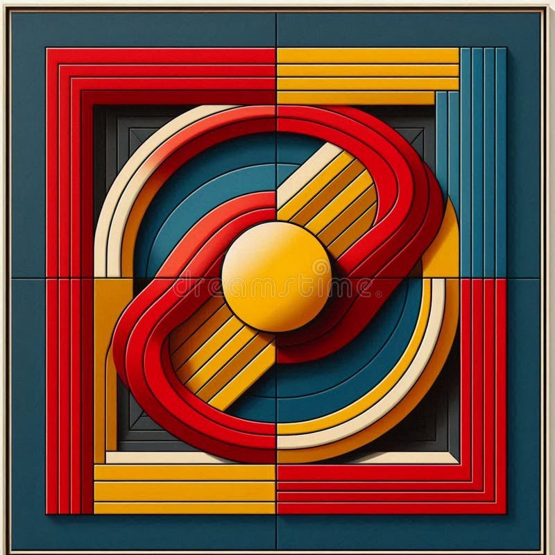Abstract art using visual language of shape, form, color and line to create a imaginative composition royalty free stock photos
