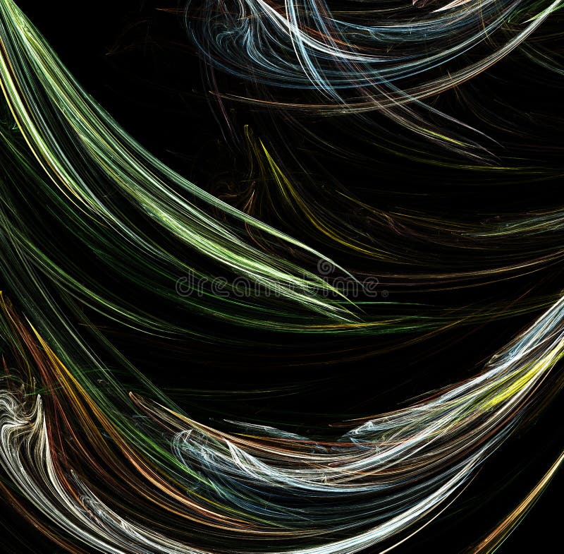 Abstract artificial computer generated iterative flame fractal vector illustration