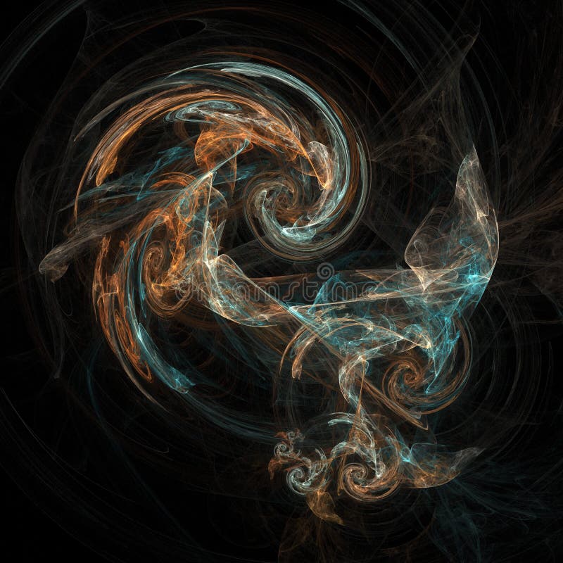 Abstract artificial computer generated iterative flame fractal art image of a vortex vector illustration Abstract artificial computer generated iterative flame fractal art image of a vortex vector illustration