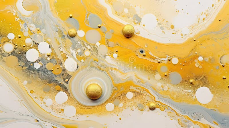 Abstract artistic background with yellow marble and golden paint stains AI generated. Abstract artistic background with yellow marble and golden paint stains AI generated