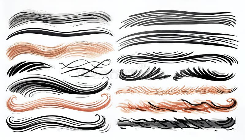 Abstract Artistic Expression Whimsical HandDrawn Underline Highlighter Strokes Merges with Etheral Wave Swoboda and Push Marks stock illustrationer