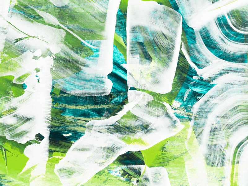 Abstract artwork, blue, green creative hand painted background, brush texture, acrylic painting stock images