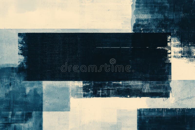 Abstract artwork featuring dark blue and white brush stock illustration