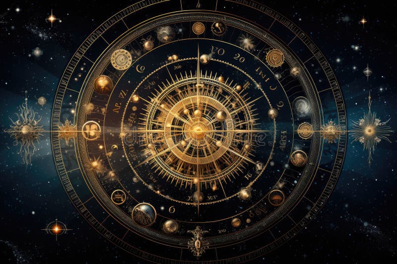 Abstract Background Astrology Concept Horoscope with Zodiac Signs ...