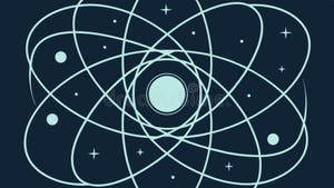 Abstract Atom Structure Illustration Vector Design Generative AI Stock 