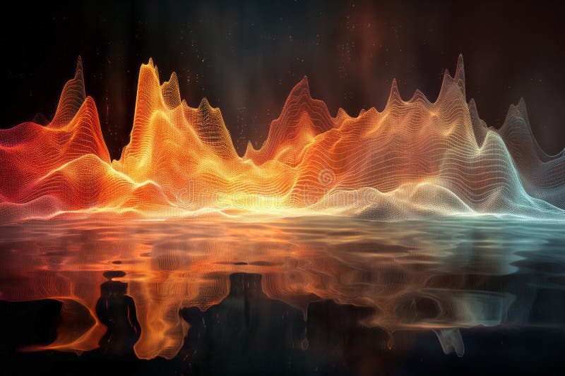 Abstract audio spectrum wave design stock illustration