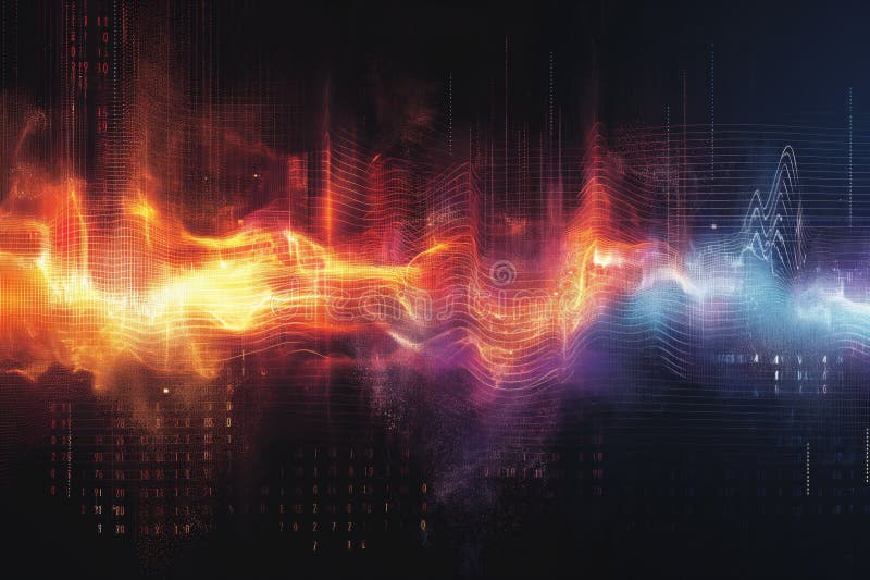 Abstract audio spectrum wave design royalty free illustration