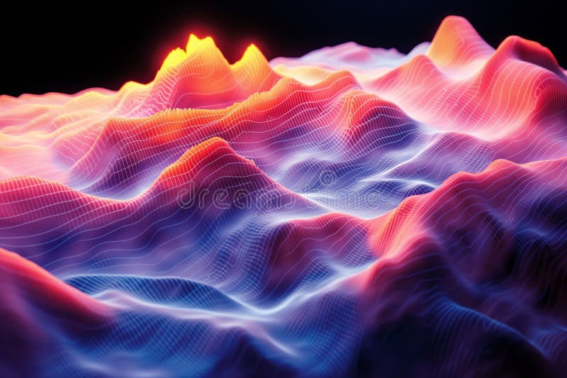 Abstract audio spectrum wave design stock illustration