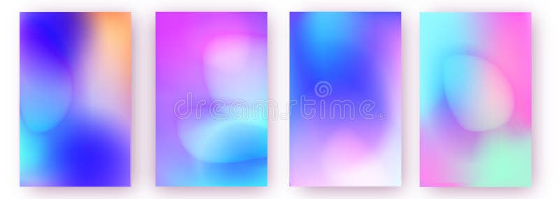 Abstract aura color gradients set on white stock illustration