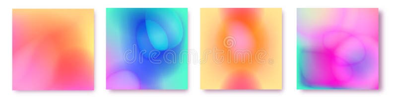 Abstract aura color gradients set on white vector illustration