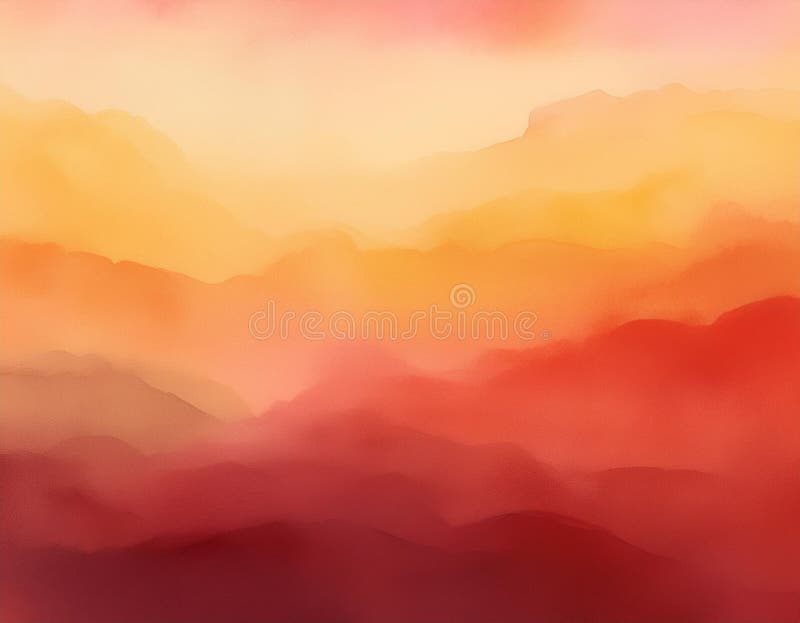 Abstract Autumn Gradient Background Deep Red to Soft Yellow Color Blend stock photo