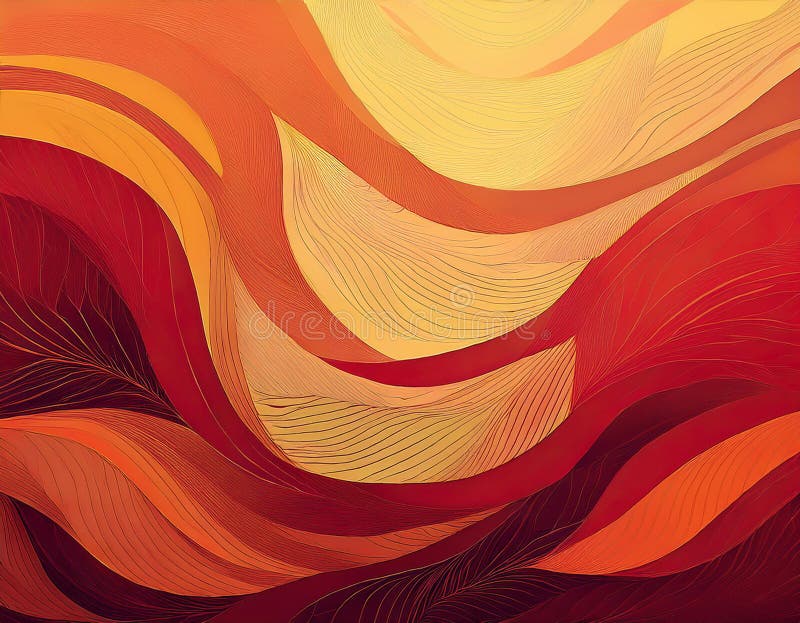 Abstract Autumn Gradient Background Deep Red to Soft Yellow Color Blend stock photo