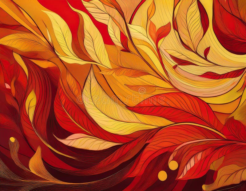 Abstract Autumn Gradient Background Deep Red to Soft Yellow Color Blend stock photography