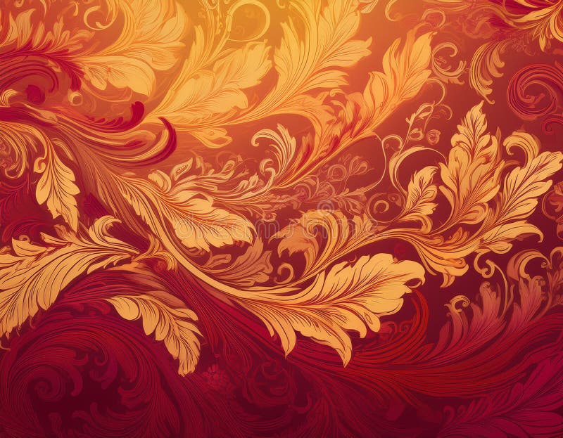 Abstract Autumn Gradient Background Deep Red to Soft Yellow Color Blend stock photo