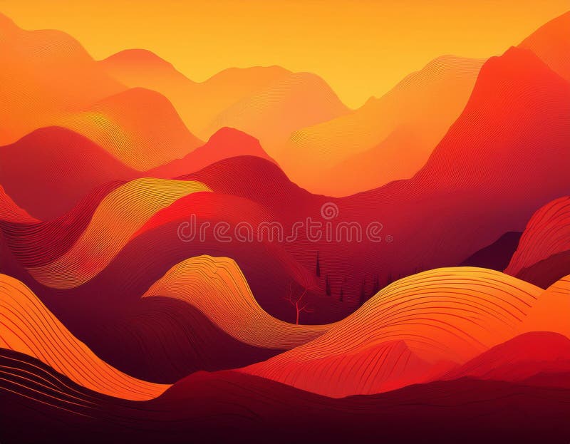 Abstract Autumn Gradient Background Deep Red to Soft Yellow Color Blend royalty free stock photo