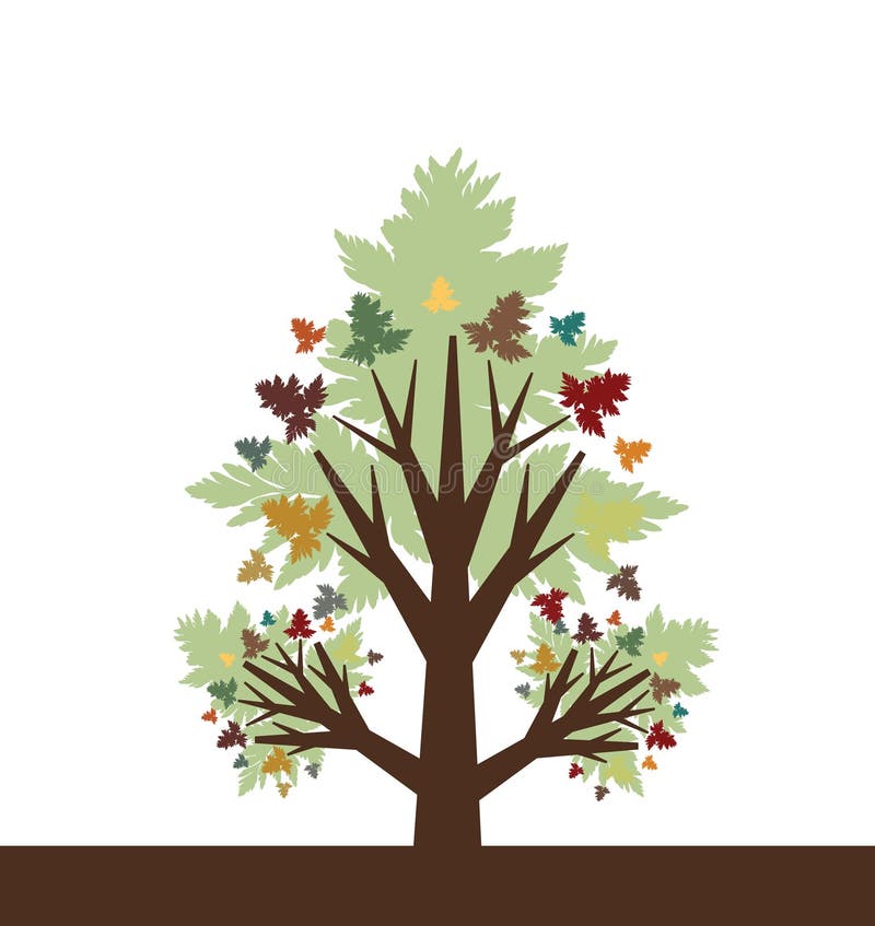 Abstract autumn tree stock illustration