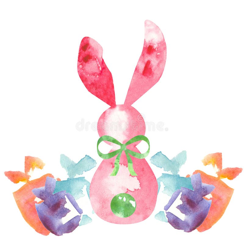 Download Cute Easter Bunny. Rabbit Back View. Stock Vector ...