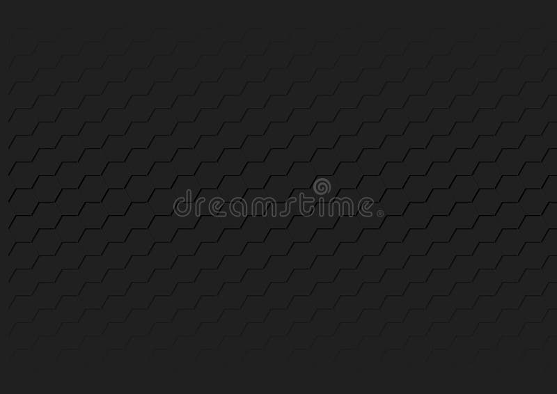 Geometric Black Hexagonal Texture stock illustration