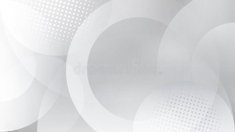 Vector Abstract Circles and Halftone Dots Pattern in Grey Gradient Background royalty free illustration