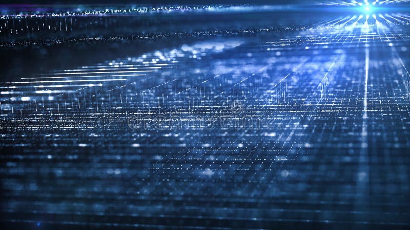 Abstract background with animation glowing particles moving of lines for fiber optic network. vector illustration