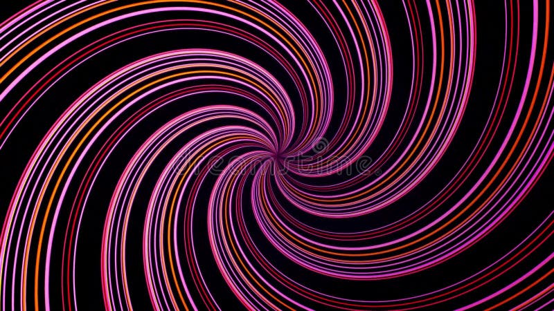 Abstract background with animation of rotation retro patterns from colorful stripes like sun beams. Colorful lines swirl