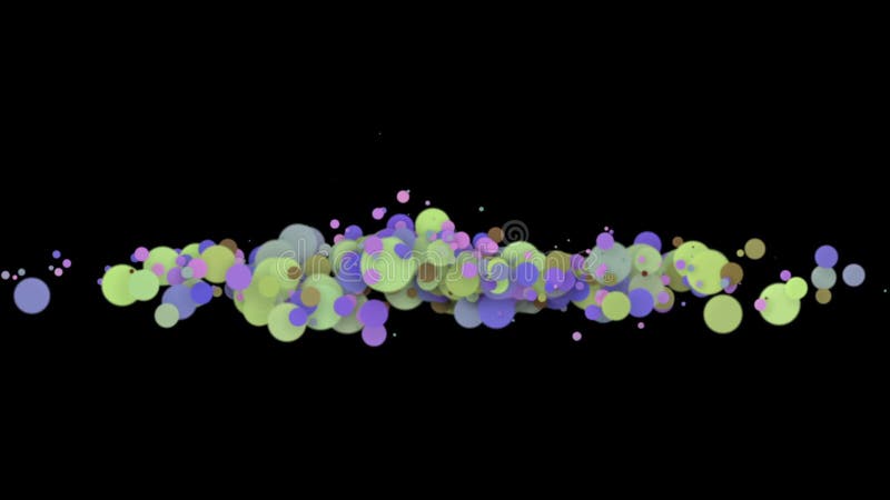 The abstract background, beautiful multi-colored circles in flat style. Particles increase and decrease. Decrease video