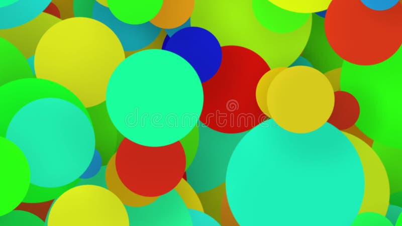 The abstract background, beautiful multi-colored circles in flat style. Particles increase and decrease. Decrease video