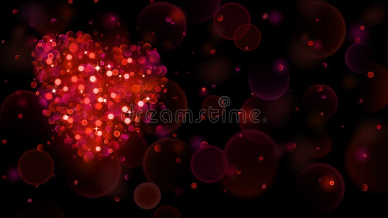 Abstract background with big red heart with bokeh effect