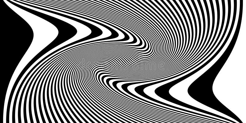 Abstract background with black and white striped zebra, futuristic waves art royalty free illustration