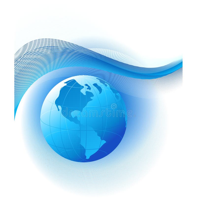 Abstract background with blue globe stock illustration Abstract background with blue globe stock illustration