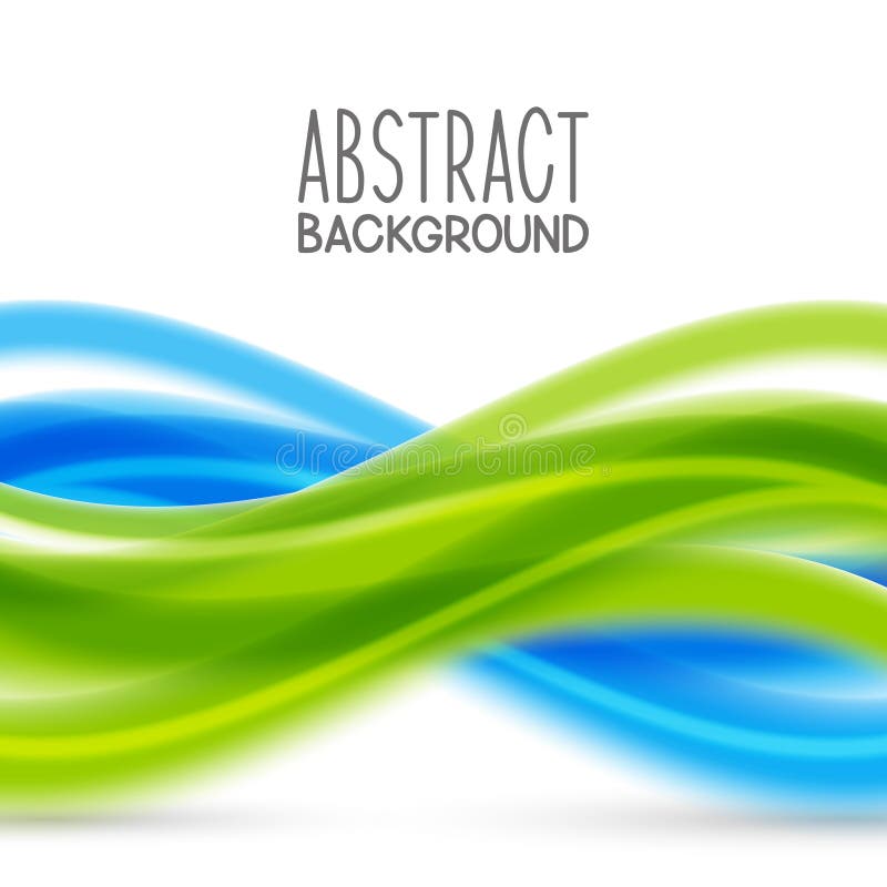 Abstract background with blue and green waves stock illustration
