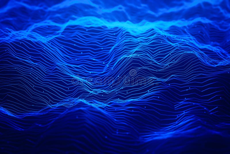Interessant Kan ikke bitter Abstract Blue Neon Light Waves Background Stock Illustration - Illustration  of black, cool: 147994553