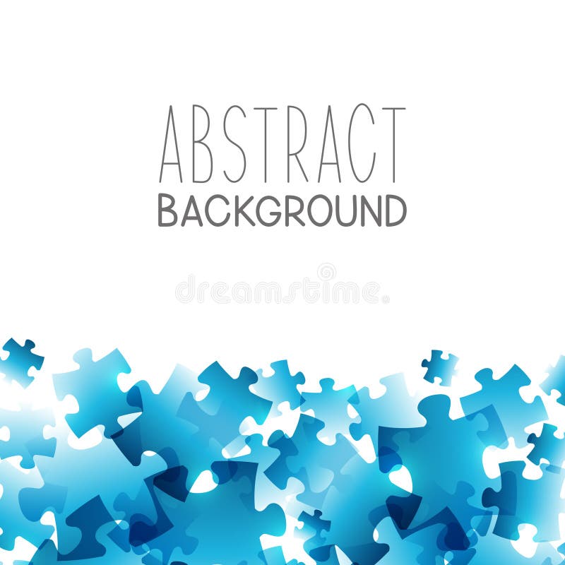 Abstract background with blue puzzle stock illustration