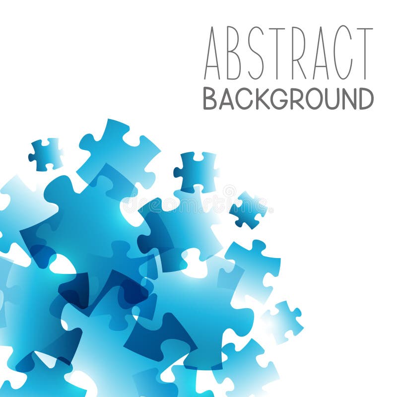 Abstract background with blue puzzle elements royalty free illustration