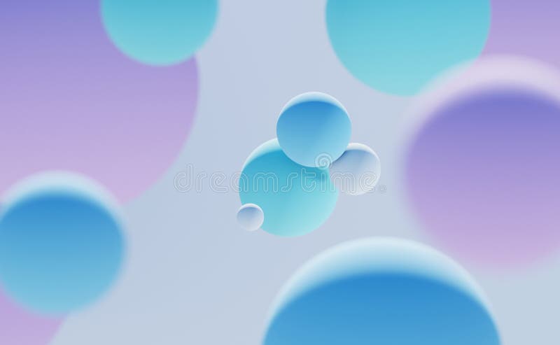 Abstract background with blue, turquoise and lilac spheres vector illustration