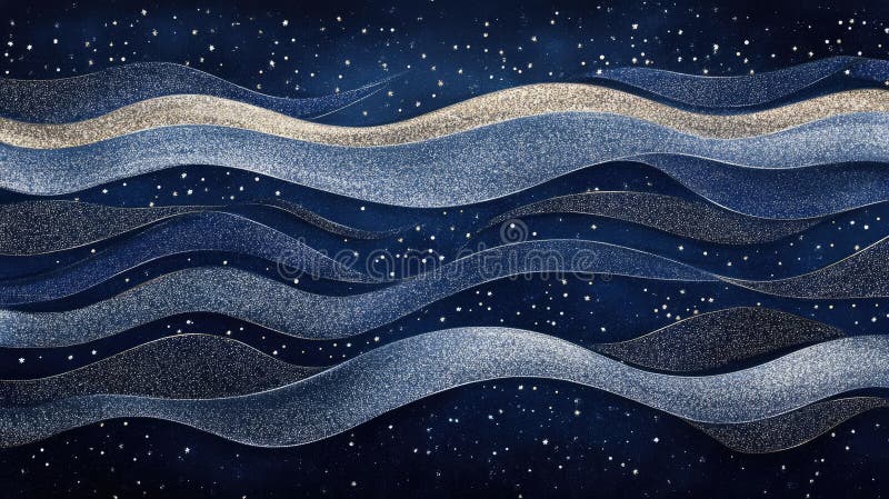 Abstrakter Hintergrund mit blauen Wellen und glänzender Glanz vektor abbildung