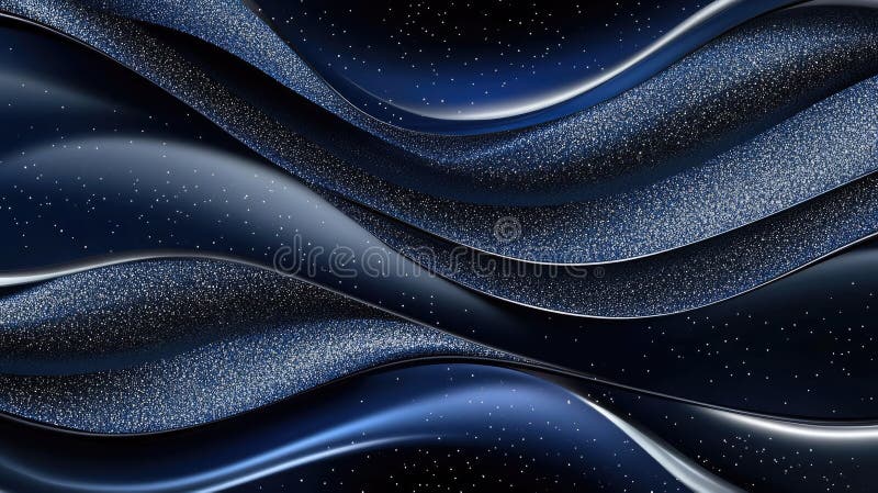 Abstrakter Hintergrund mit blauen Wellen und glänzender Glanz lizenzfreie abbildung