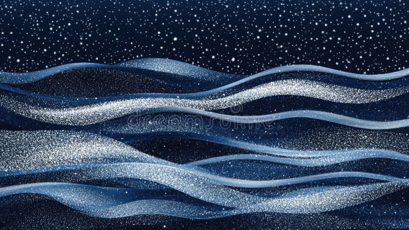 Abstrakter Hintergrund mit blauen Wellen und glänzender Glanz stock abbildung